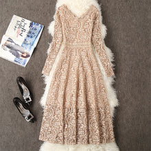 Load image into Gallery viewer, 2019 Summer Dress Women Long Sleeve Lace Dress Big Size M-3XL Dress Elegant Lady Long V-neck Party Dressess Vestidos платье W564