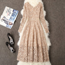 Load image into Gallery viewer, 2019 Summer Dress Women Long Sleeve Lace Dress Big Size M-3XL Dress Elegant Lady Long V-neck Party Dressess Vestidos платье W564