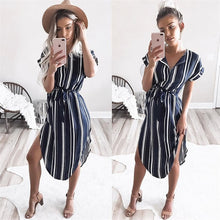 Load image into Gallery viewer, 2019 Hot Sale Women Midi Party Dresses Geometric Print Summer Boho Beach Dress Loose Batwing Sleeve Dress Vestidos Plus Size