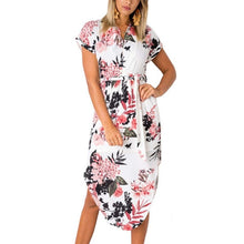 Load image into Gallery viewer, 2019 Hot Sale Women Midi Party Dresses Geometric Print Summer Boho Beach Dress Loose Batwing Sleeve Dress Vestidos Plus Size