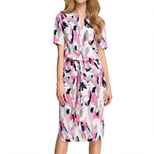 Load image into Gallery viewer, 2019 Hot Sale Women Midi Party Dresses Geometric Print Summer Boho Beach Dress Loose Batwing Sleeve Dress Vestidos Plus Size
